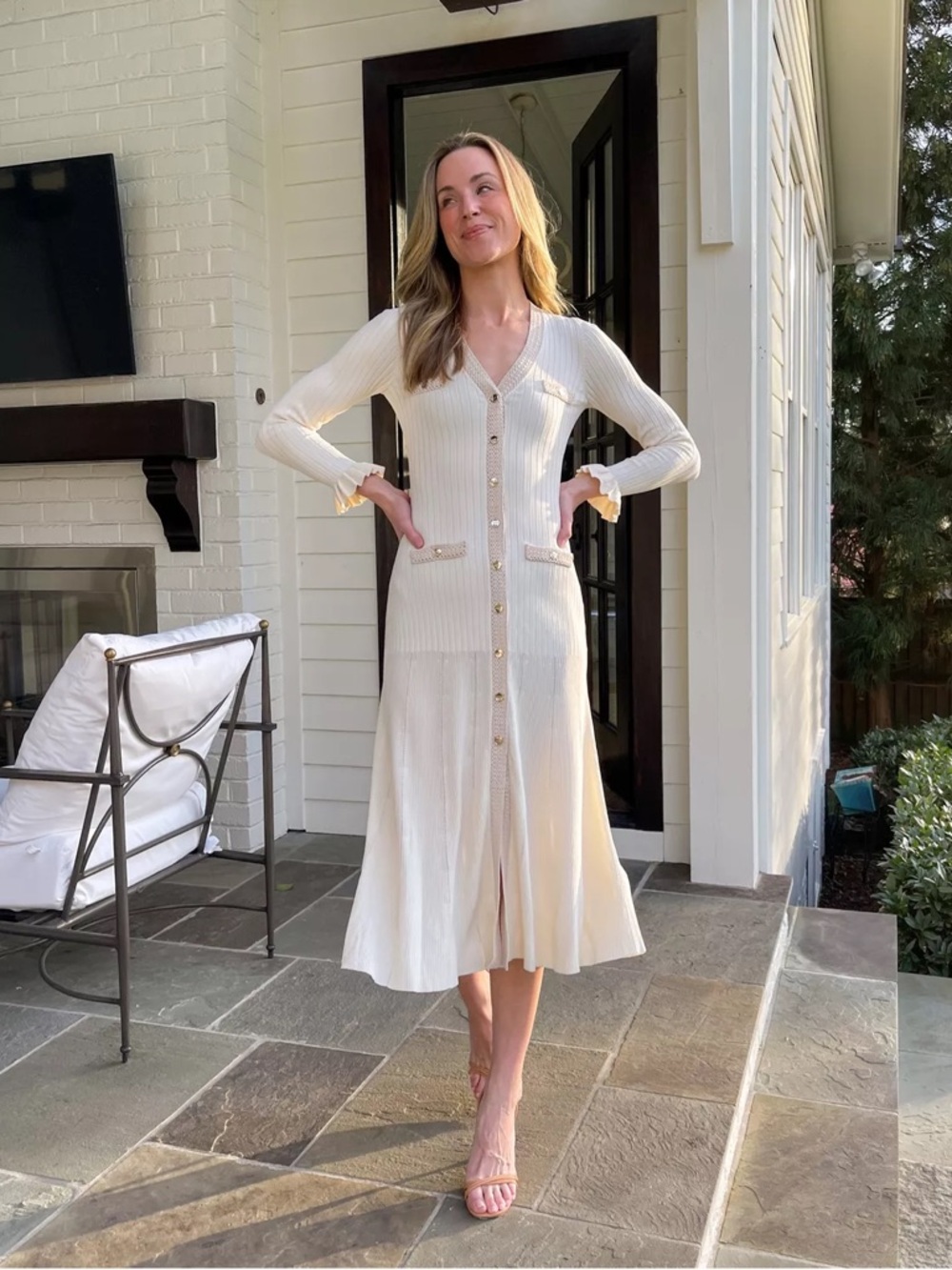 Sandro Ellis Crochet Trim Midi Dress - 150th Anniversary Exclusive size 38
